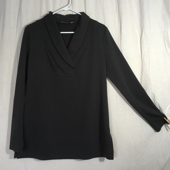 BaiShengGt Dark Grey Cowl Neck Long Sleeve Tunic - Picture 1 of 7